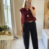 Navy Barrel leg trousers