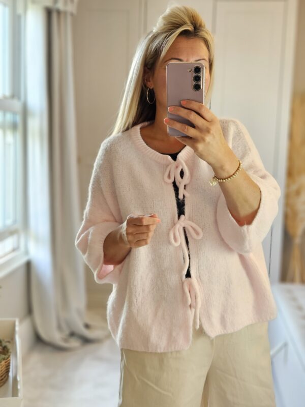 Pink 3/4 sleeve cardigan