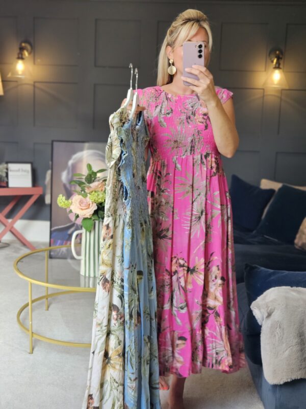 beige floral dress