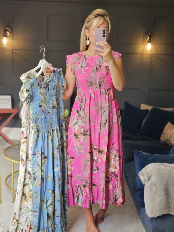 Blue floral dress