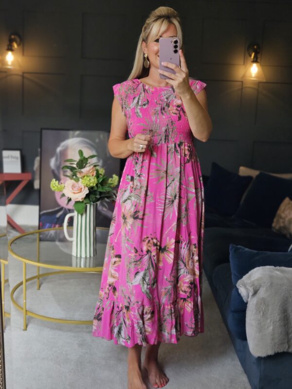 pink floral dress