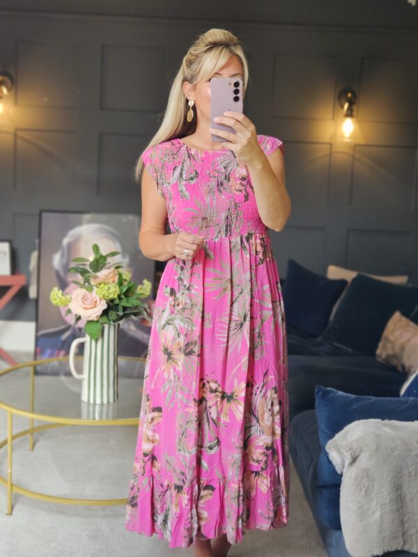 pink floral dress