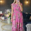 pink floral dress