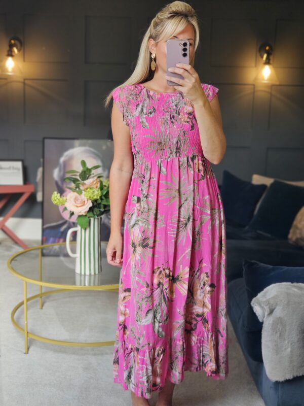 pink floral dress