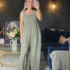linen jumpsuit/dungaree khaki