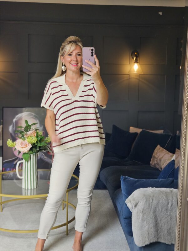 Stripe knit Berry