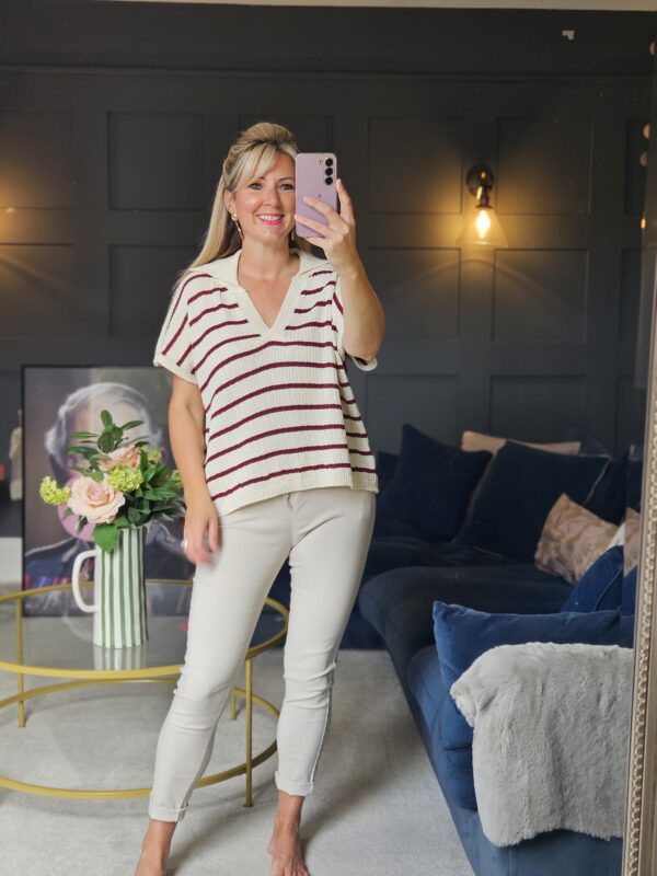 Stripe knit Berry