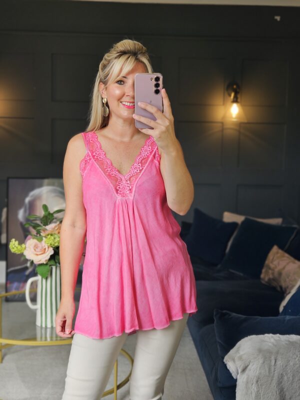 Pink lace vest