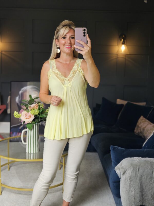 Yellow lace vest