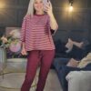 Berry stripe top