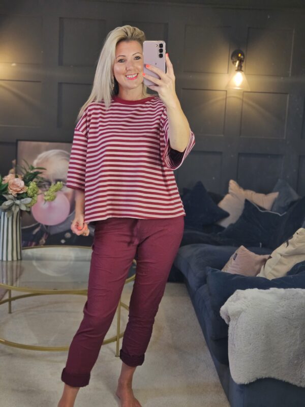 Berry stripe top