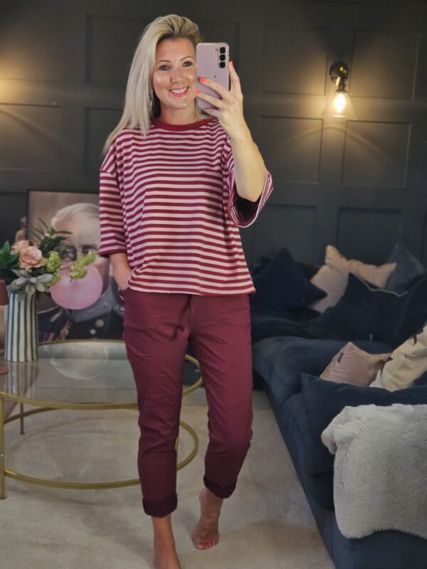 Berry stripe top