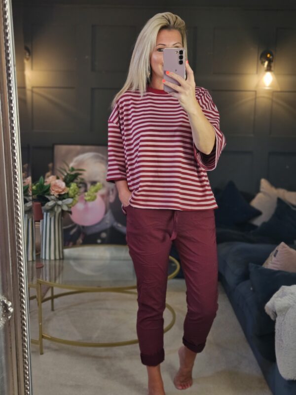 Berry stripe top