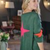 Forest green star jumper