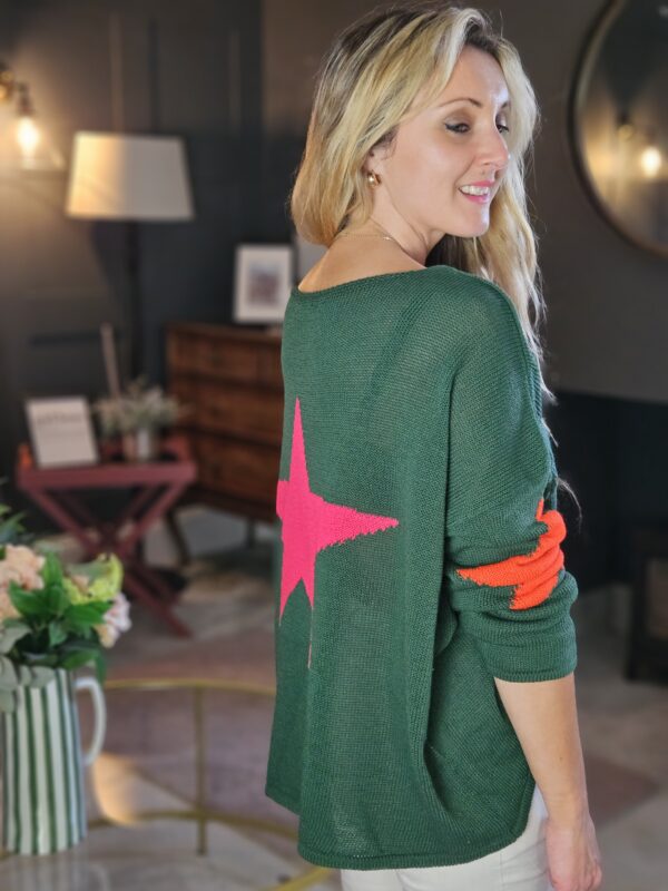 Forest green star jumper