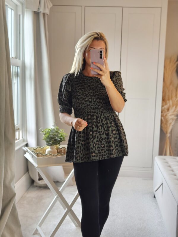 leopard top khaki
