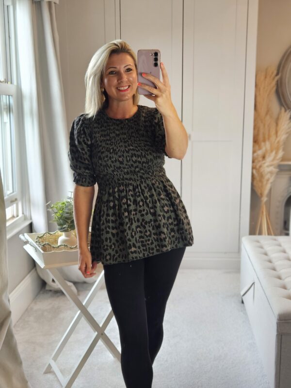 leopard top khaki