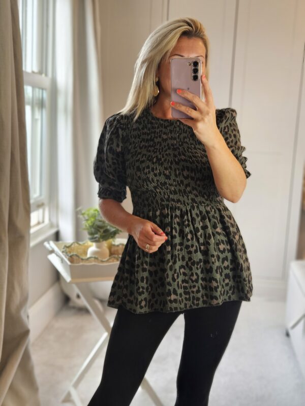 leopard top khaki