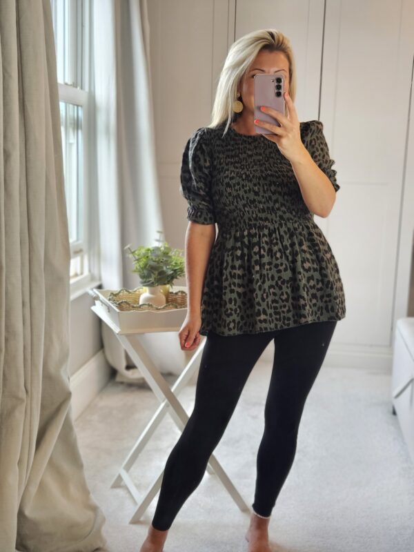 leopard top khaki