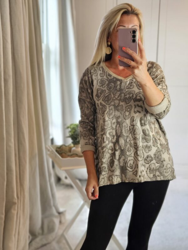 leopard print glitz top