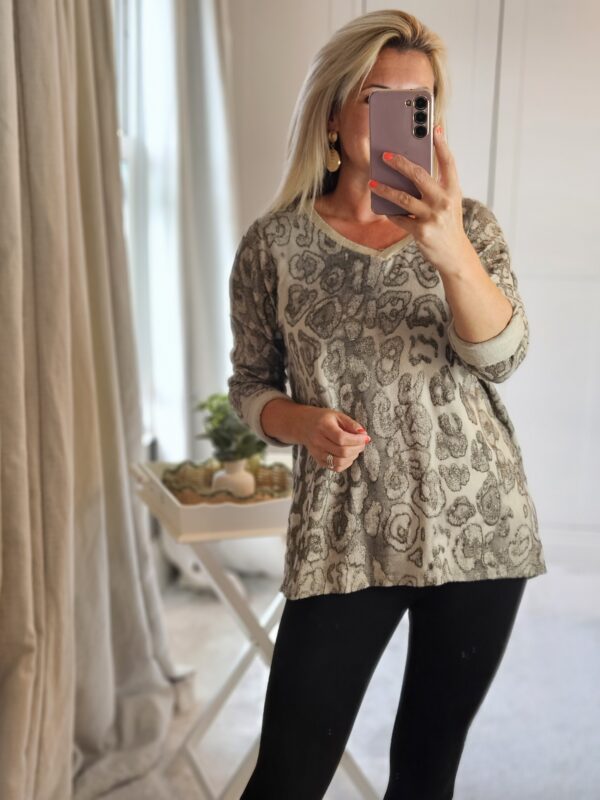 leopard print glitz top