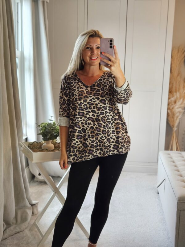 leopard knit top
