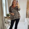 leopard knit top