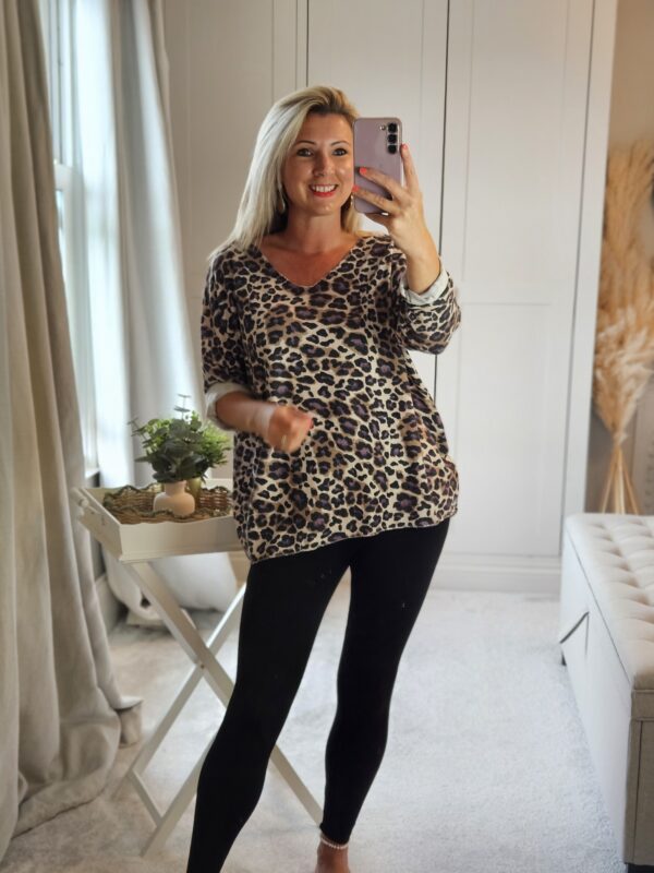leopard knit top