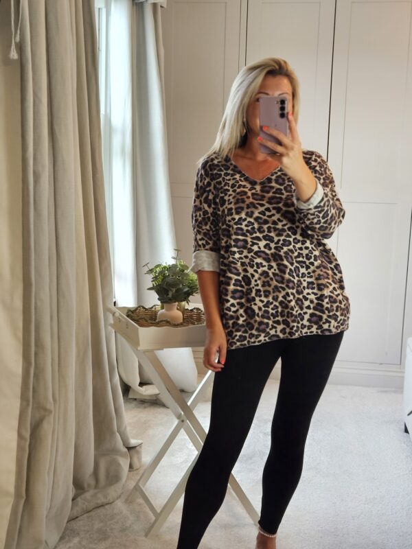 leopard knit top