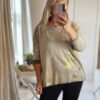 Gold foil print top