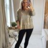 Gold foil print top