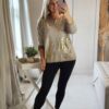 Gold foil print top
