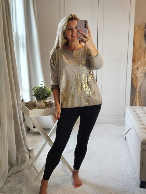 Gold foil print top
