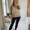Gold foil print top