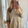 Gold foil print top