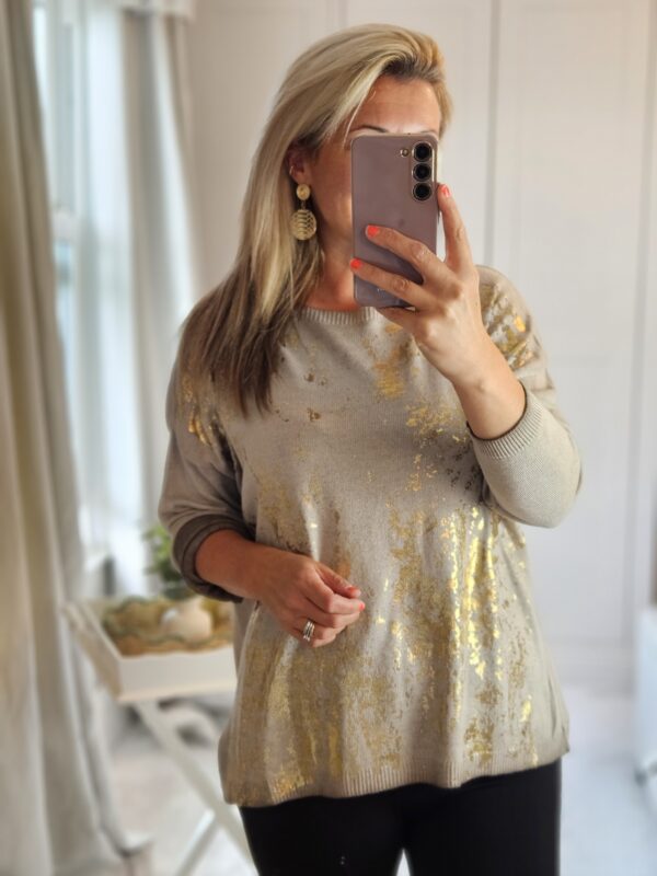 Gold foil print top