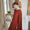 Wide leg palazzzo trousers rust