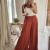 Wide leg palazzzo trousers rust