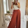 Wide leg palazzzo trousers rust