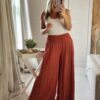 Wide leg palazzzo trousers rust